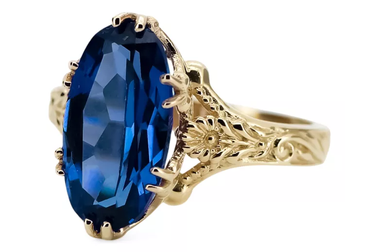 Vintage Jewlery Ring Sapphire 8K žlté zlato vrc084x-sp Art Deco